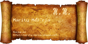 Marity Mária névjegykártya