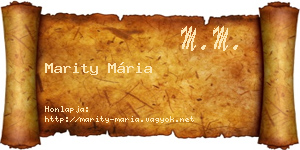 Marity Mária névjegykártya